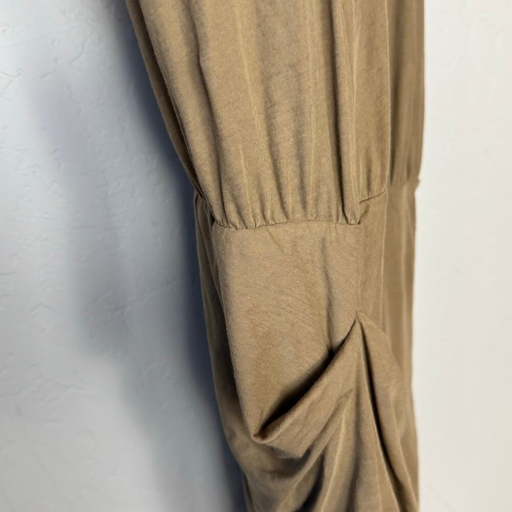 James Perse Racerback Ruched Tank Dress Size 2 (medium) Taupe Summer Vaca Slub - Picture 5 of 13